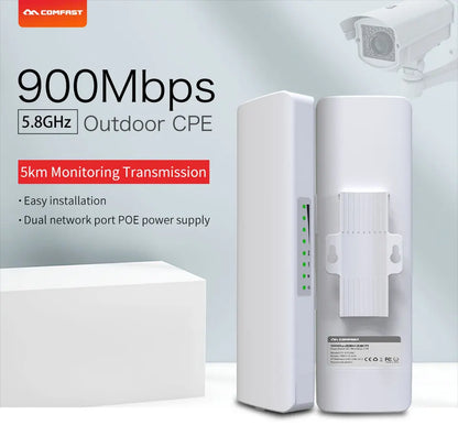 COMFAST 5.8G 900Mbps Outdoor CPE WiFi Router 1-11KM long range Extender High Power WI-FI Wireless Bridge AP/Repeater/Amplifier.