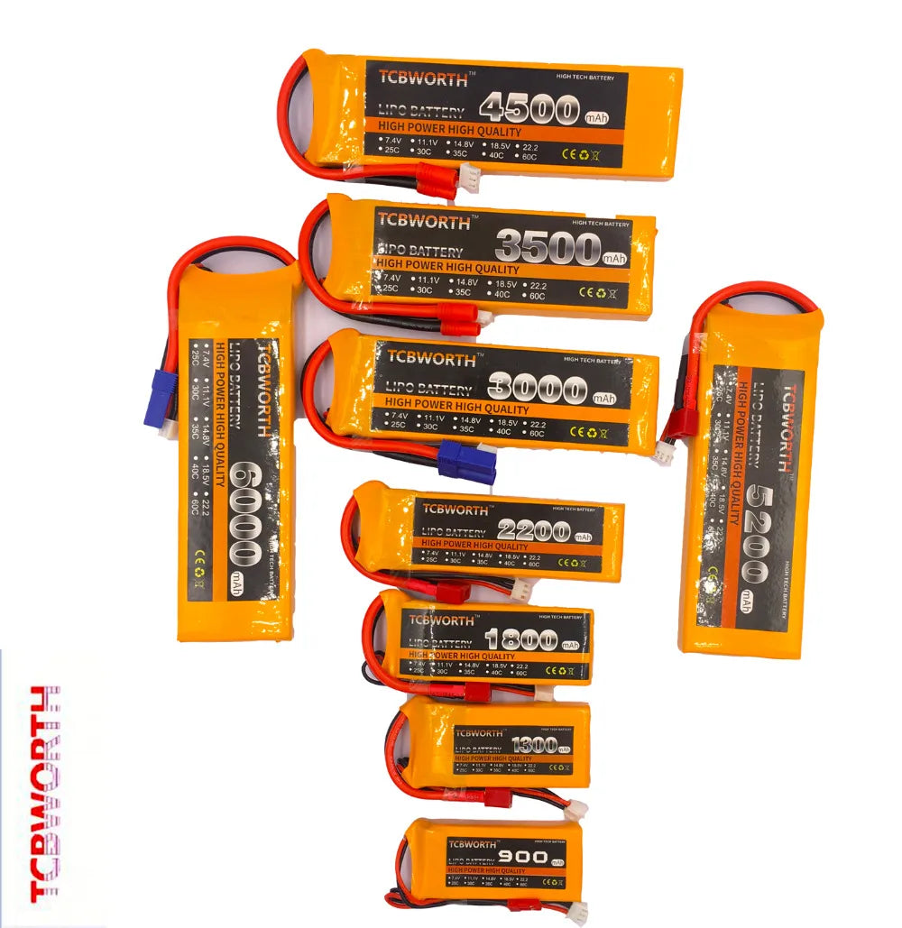 3S RC LiPo Battery 3S 11.1V 1300 1500 1800 2200 3000 3500 4200 6000mAh 25C 35C 60C For RC Airplane Drone Boat 11.1V LiPo 3S.
