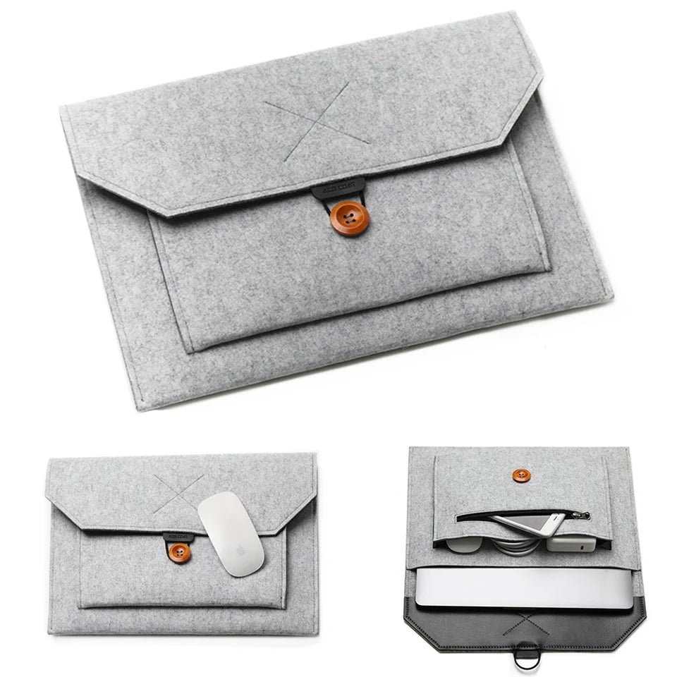 11.6/13/14/15"Laptop Sleeve Felt Ultralight Notebook Tablet Pad Case Multi-pocket Pouch Bag Briefcases for Apple Macbook/ Asus.