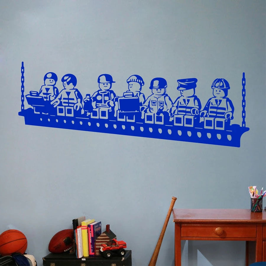 Funny Cartoon Robots Vinyl Wall Sticker Boys Room Wall Art Decals Kids Decor.