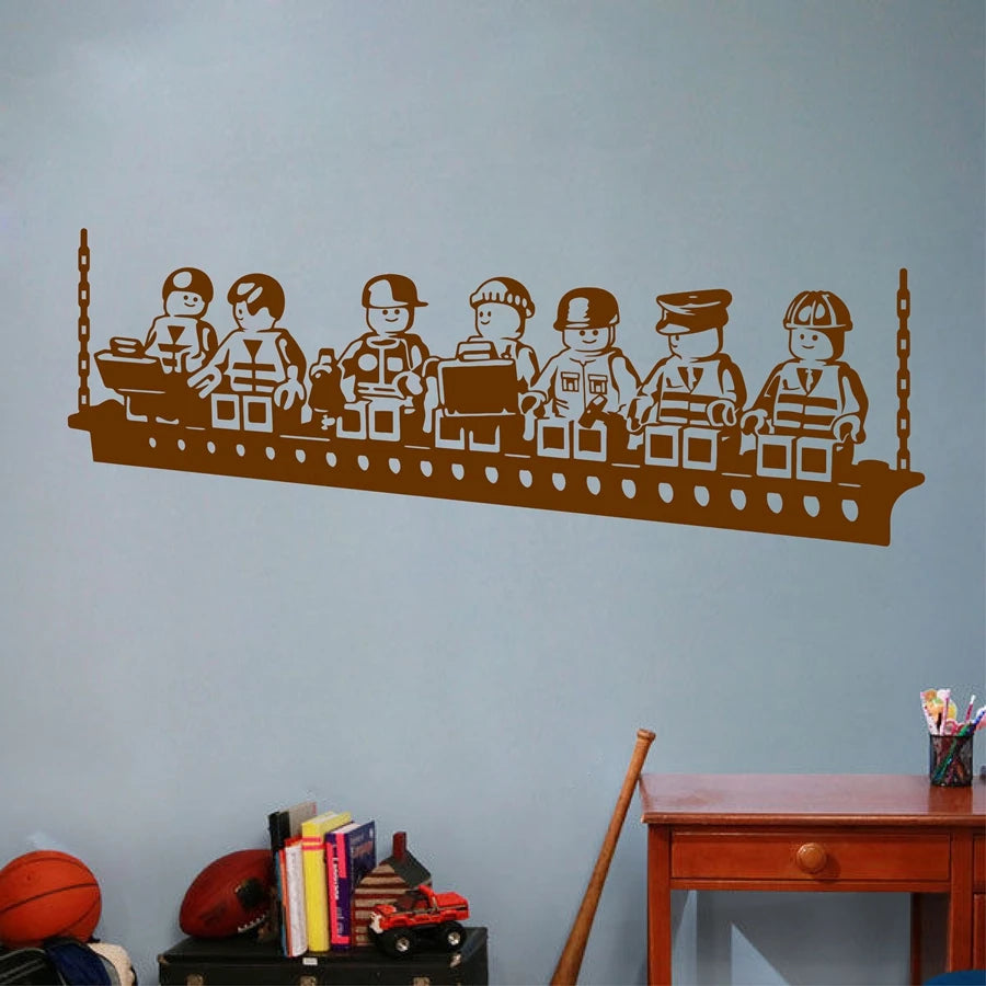 Funny Cartoon Robots Vinyl Wall Sticker Boys Room Wall Art Decals Kids Decor.