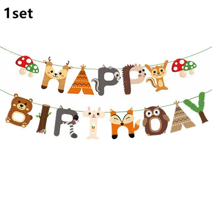 1–12 Monate Foto-Banner, Wald-Foto-Banner, alles Gute zum Geburtstag, Party-Dekoration, Babyparty, 1. Geburtstag, Junge, Mädchen, 12-Monats-Foto-Banner