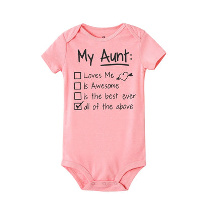 Meine Tante liebt mich und toller Sommer-Body für Kleinkinder, Hipster-Overall, trendiger Body für Neugeborene.