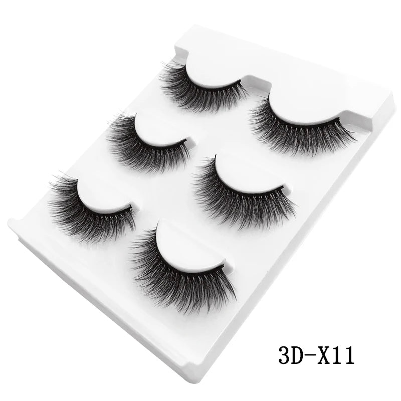 3 Pairs natural false eyelashes thick makeup real 3d mink lashes soft eyelash extension fake eye lashes long mink eyelashes 3d.