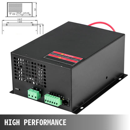 VEVOR CO2 Laser Power Supply Switch AC110V / AC220V 50W 80W 100W Small & Light for Laser Tube Engraving Cutting Machine, Sale.