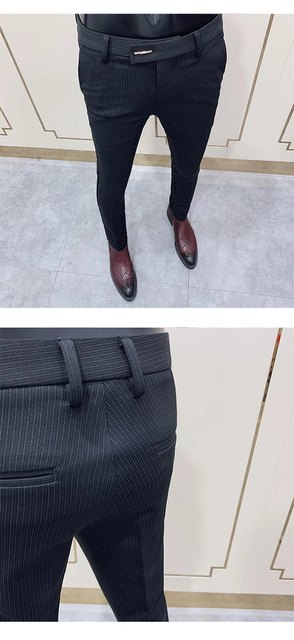 Men Suit Pants Formal Trousers Stretch Slim Pantalone Hombre Calça Masculina Solid Color Casual Dress Pants Fashion Men Clothing