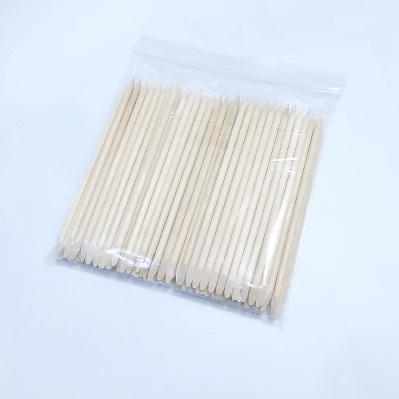20/50/100pcs Nail Cuticle Pusher Wooden Design Drawing Painting Stick Remover Orange Wood Sticks for Nail Art Tools.