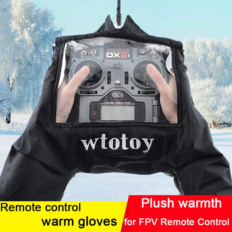 FPV Remote Control Warm Gloves Outfield Warm Cover Transmitter Shield Hand Protector Winter Outdoor for FPV RC AT10II AT9S Drone.