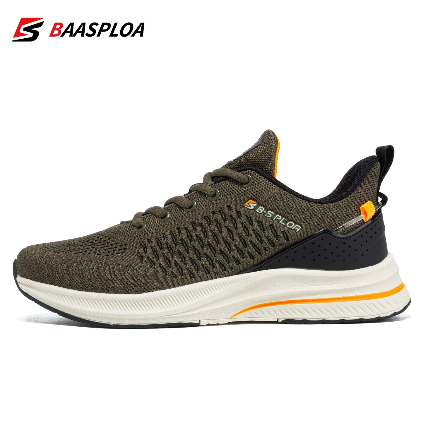 Baasploa New Running Shoes Men's Casual Lightweight Designer Mesh Sneakers Male Outdoor Breathable Lace-Up Sports Walking Shoes