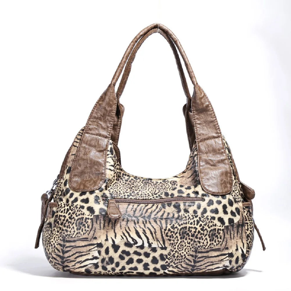 Women Handbags Leopard Bag Top-handle Handbag Fashion Satchel Dumpling Pack Shoulder Bag Tote Bag Hobos Large Purse.