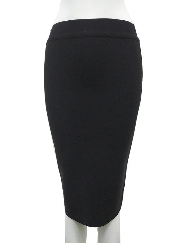 16 Colors High Quality Tight Pink Green Black Rayon Knee Length Bandage Skirt Night Club Party Skirt