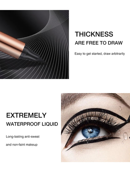O.TWO.O Eyeliner Stamp Black Liquid Eyeliner Pen Waterproof Fast Dry Double-ended Eye Liner Pencil Make-up for Women Cosmetics.
