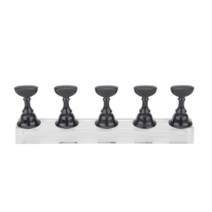 5Pcs Nail Art Practice Display Stand Set Chess Board Magnetic Tips White & Black Holder Polish Gel Color Chart Tool.