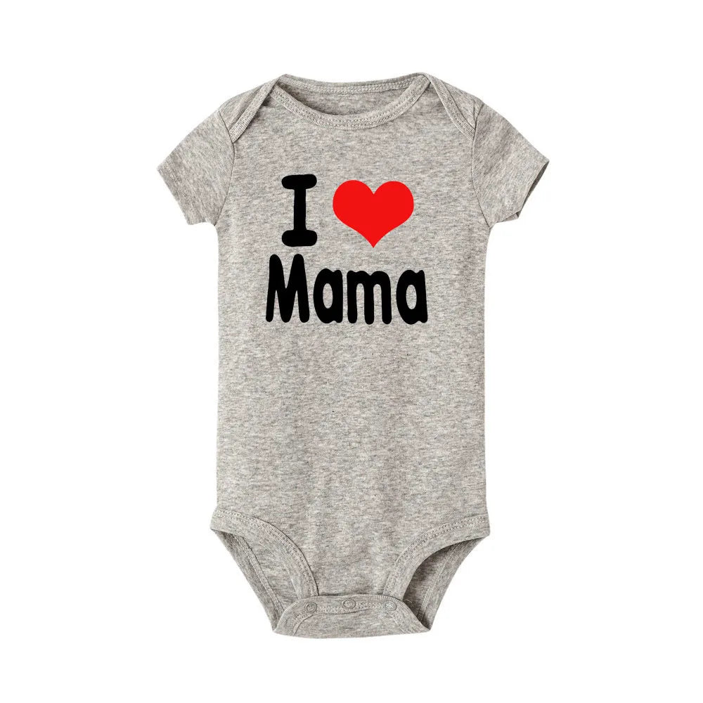 Ich und Mama Love You Daddy Baby Jungen Mädchen Overall Neugeborenes Baby Kleinkind Kleidung Kurzarm Body Valentinstag Geschenke.