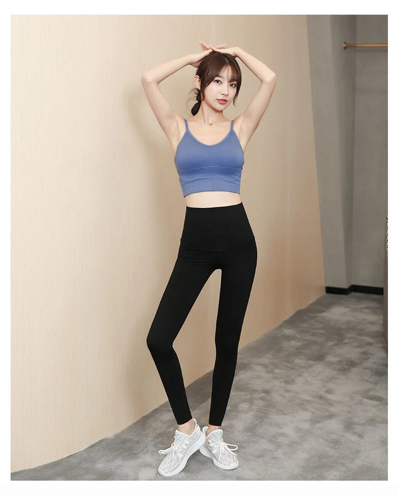 BIVIGAOS Micro Pressure Sharkskin Leggings Women Black Fitness Shaping Hip Lifting Leggings Skinny Slim Sport Workout Leggings