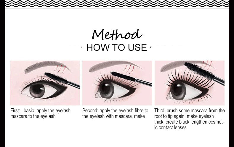 Silk Mascara 1+1 4D Fiber Cosmetics 3D Mascara Eyelashes Lengthening Full Professional Makeup Eyelash False Eyelashes.