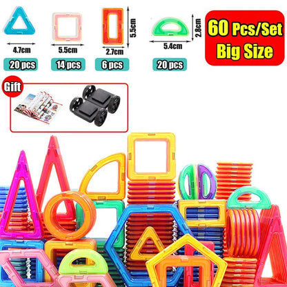 30-168PCS Medium Size Magnetic Building Blocks Magnet Designer Construction Set Montessori Educational Toys For Kids Gifts