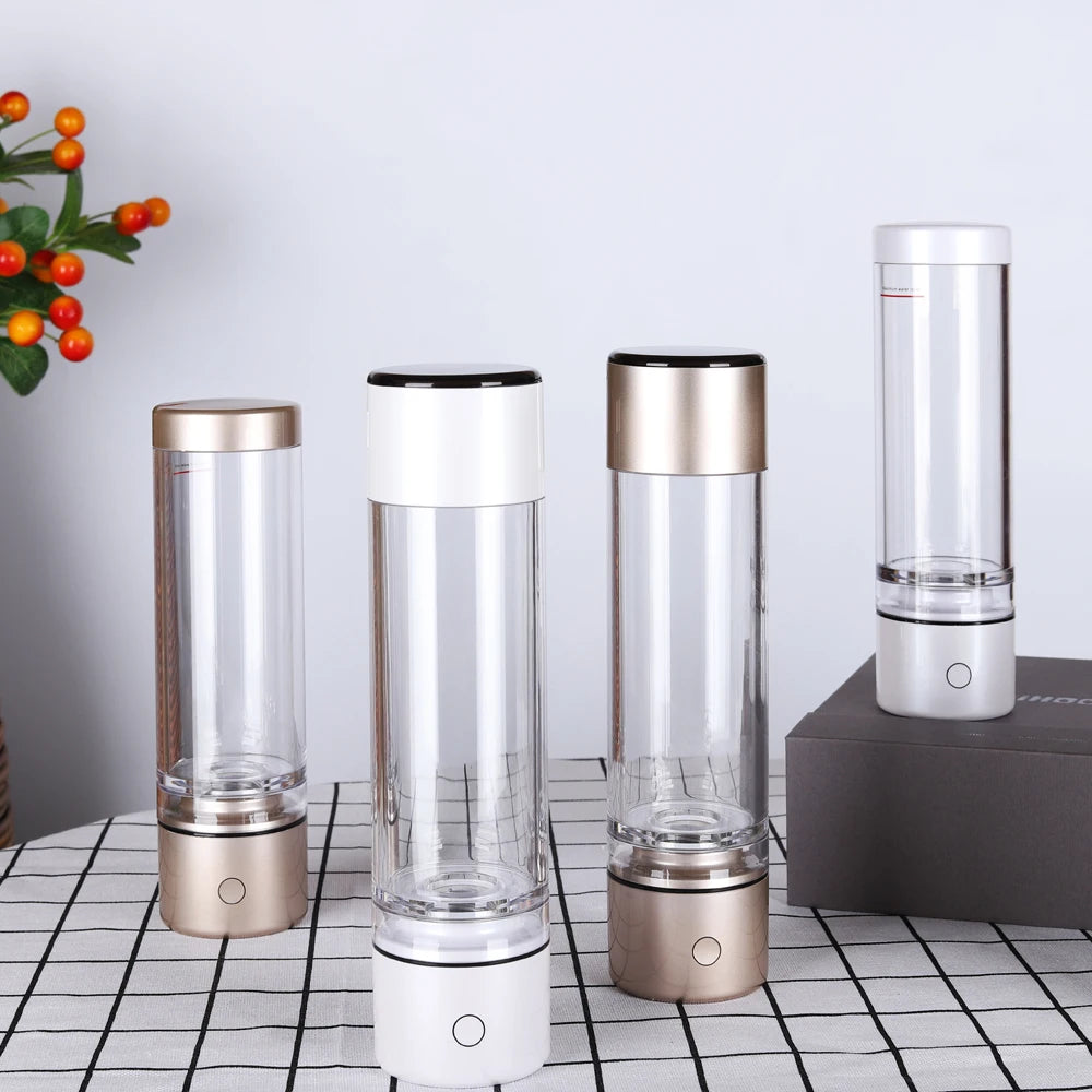 Portable 5000PPB Nano High Rich Hydrogen Water Generator Bottle ORP Alkaline Electrolysis Ionizer Anti-Aging Can Breathe Pure H2.