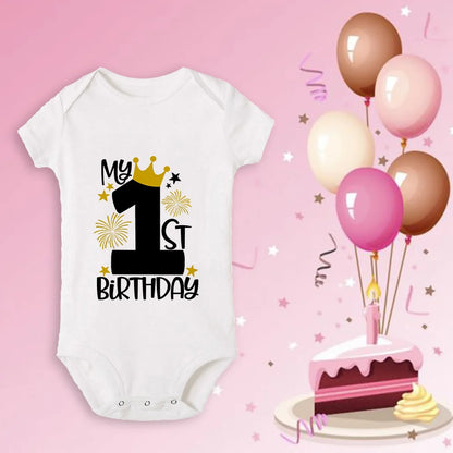 Neugeborenen Baby Ein Jahr Alt Geburtstag Bodys Jungen Mädchen Geboren Krabbeln Nette Drucken Overalls Kleinkind Infant Kleidung Geburtstag Geschenke.