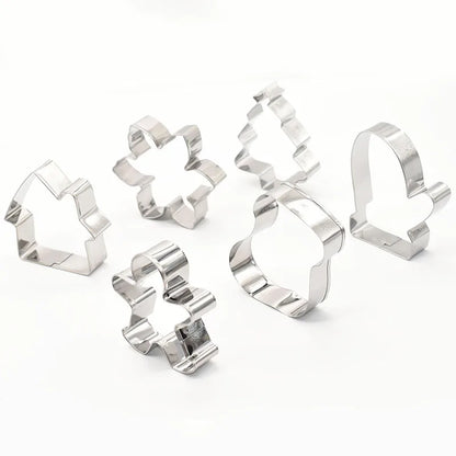 5Pcs/set Christmas Cookie Cutter Gingerbread Xmas Tree Mold Christmas Cake Decoration Tool Navidad Gift DIY Baking Biscuit Mould.