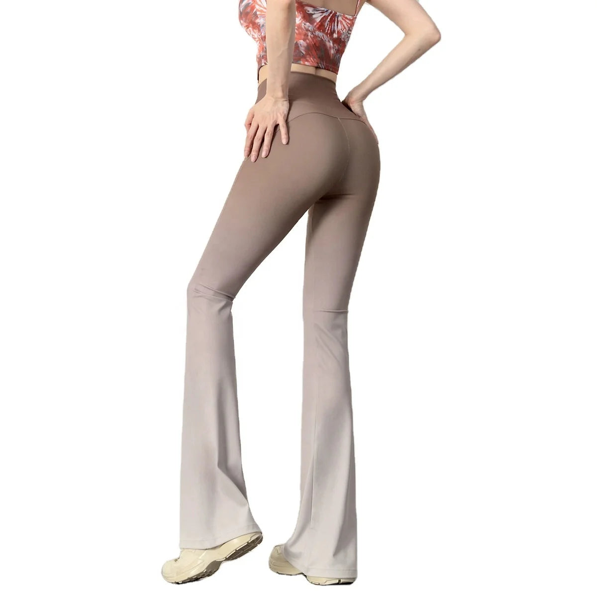 ZWFS-  Tuman1325 New Arrival Ladies Fashion Yoga Pants Women's Boot Cut Design Stylish Long Pants High Waist  Color Sportswear.