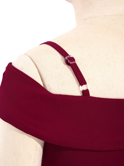 Elegantes Chiffon-Partykleid für Mädchen, schulterfrei, verstellbarer Spaghettiträger, bodenlanges Maxikleid für Hochzeit, Geburtstag, Abend.