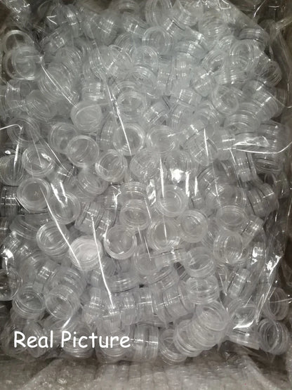 100PCS 3G Transparent Cream Jar, 3CC Mini Empty Clear Sample Container,Empty Cosmetic Containers Recipientes de Plastico.