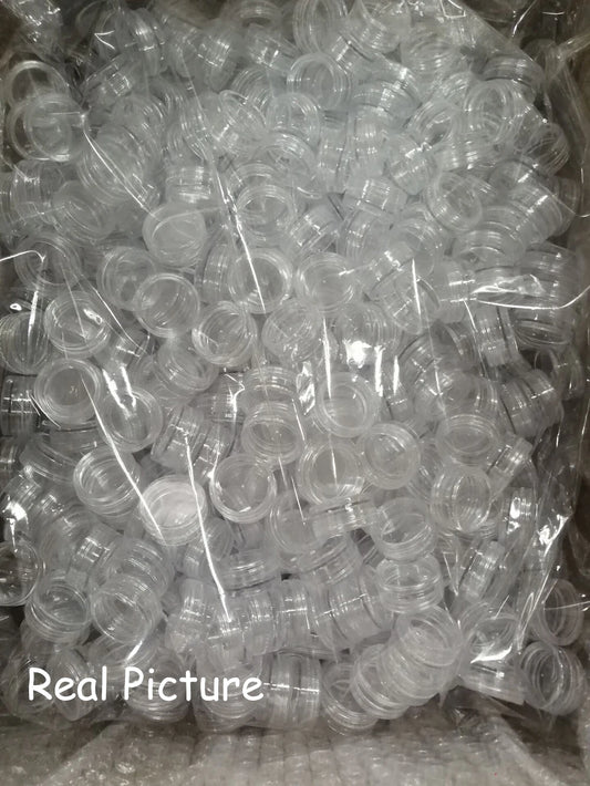 100PCS 3G Transparent Cream Jar, 3CC Mini Empty Clear Sample Container,Empty Cosmetic Containers Recipientes de Plastico.