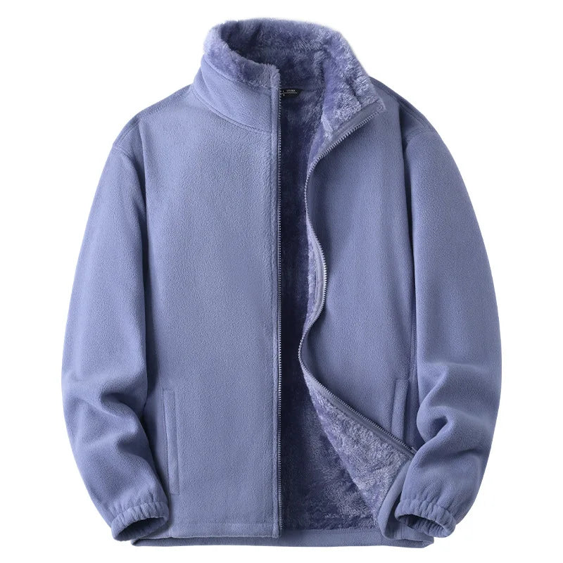 New Fleece Coat Polar Plush Lock Warm Men's and Women's Style Can Match Windproof.