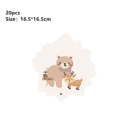 Dschungel Thema Partei Dekor Versorgung Einweg Geschirr Set Wald Tier Fuchs Hedgehog Ballon Baby Dusche Kid Geburtstag Kuchen Topper.