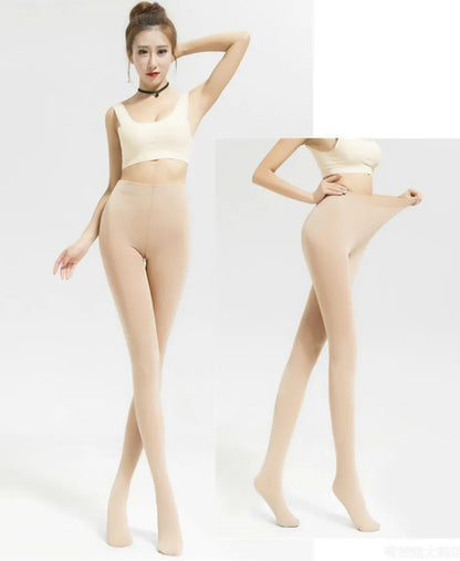 DOIAESKV Women Tights Plus Size 120D Autumn Winter Warm Pantyhose Crotchless High Waist Female Stretchy Slim Skinny Open Tights