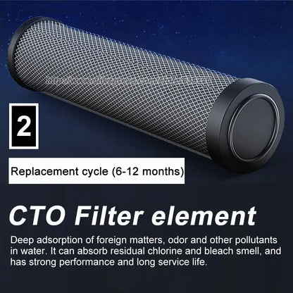 0.01μm Stainless Stee Ultra-Filtration Under Sink Water Filter System, Reduces 99.99% of Chlorine, Bad Taste & Odor.