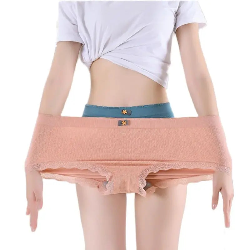 4Pcs Plus Size Underwear Women's Panties High Waist Sexy Panties Seamless Briefs Female Girls Lingerie Graphene Pantys Ladies.