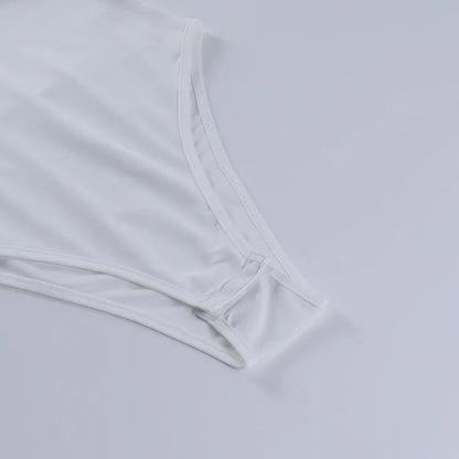 One Shoulder Sexy Backless Twist Bodysuits Women Long Sleeve Top Slim High Waist Bodysuit Club Party Streetwear