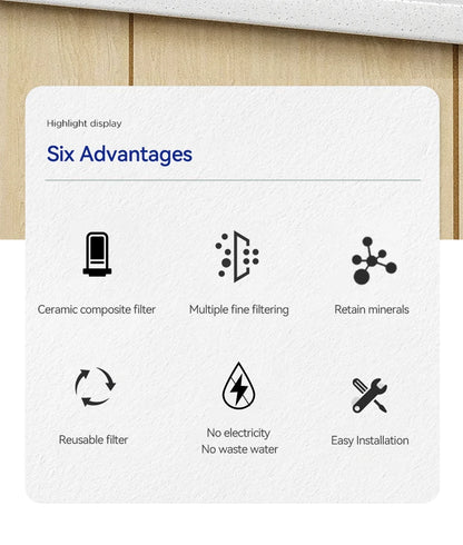 Wheelton Stainless Steel Kitchen Tap Filter Household Ceramic Water Purifier Faucet Water Filter  Activated Carbon Filtration.