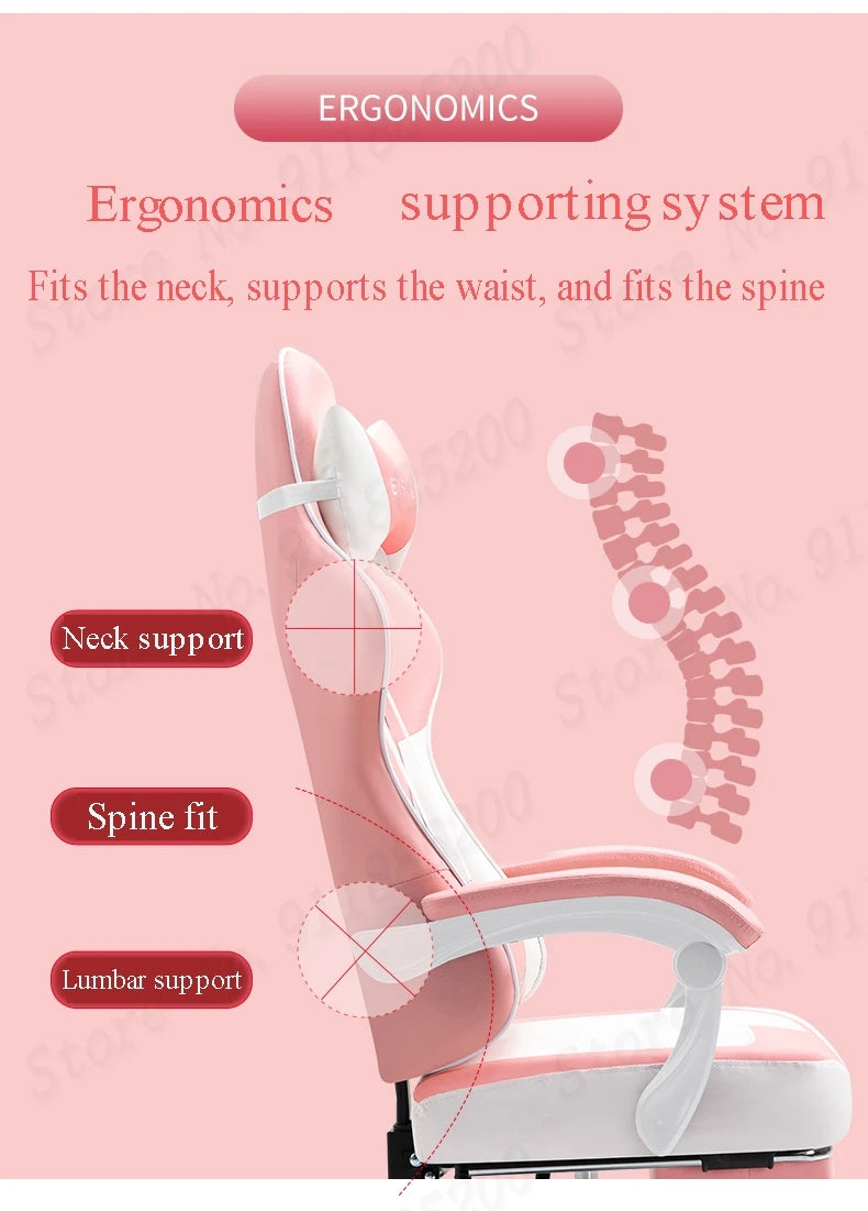 Mode Neue Rosa Computer Stuhl Office Home Mädchen Schlafzimmer Lift Stuhl Rotierenden Gaming Stuhl Anker Live-Spiel Stuhl Liege