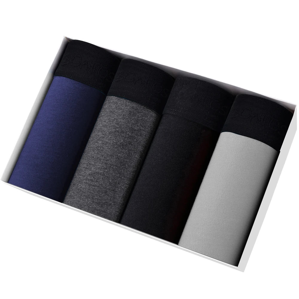 4 stücke Boxer Shorts Schlüpfer der Männer Homme Unterhose Boxershorts Unterwäsche für Mann Baumwolle Männliche Paar Sexy Set Calecon Lot weiche Box
