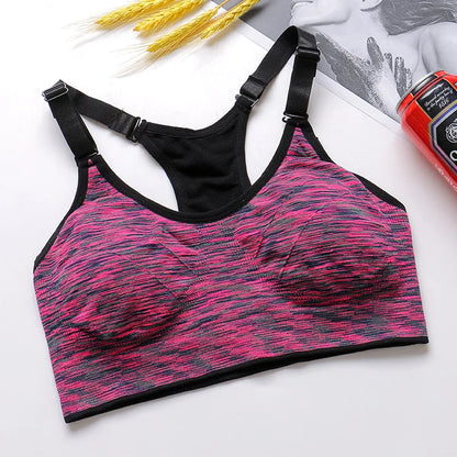 Sofu Cross Back Women Sports Bra Quick Dry Padded Shockproof Gym Fitness Running Sport Brassiere Tops Push Up Bras.