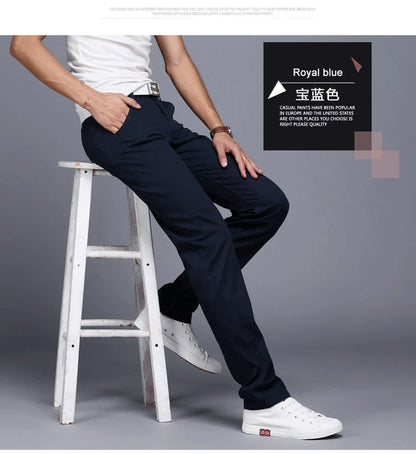 2022 Spring summer New Casual Pants Men Cotton Slim Fit Chinos Fashion Trousers Male Brand Clothing 9 colors Plus Size 28-38.