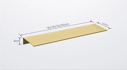 Gebürstet Gold Metall Bad Regal Wand Lagerung Rack Waschtisch Bohren Große Wand Regal für Lagerung 30/40/50/60cm Länge Halter