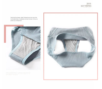 FINETOO 3Pcs/set Women Cotton Panties M-2XL Low-Rise Underwear Trendy Patchwork Lace Briefs Female Soft Underpants Lingerie 2022.