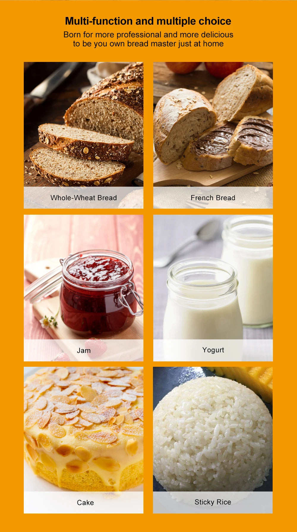 Biolomix Stainless Steel 1KG 19-in-1 Automatic Bread Maker 650W Programmable Bread Machine with 3 Loaf Sizes Fruit Nut Dispenser.