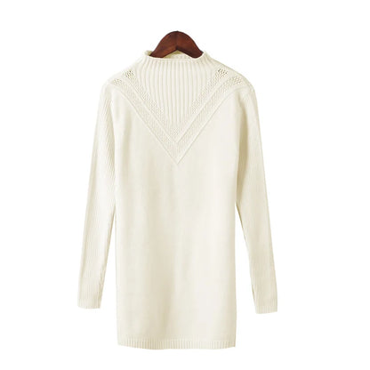 Frühling Herbst Winter Neue Rollkragenpullover Frauen Koreanische Lose Medium Lange Dicke Stricken Top Pullover Bodenbildung Pullover Ziehen