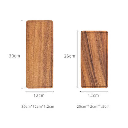 Musowood Serving Tray Plate Wood Trays Rectangular Teapot Holder Cake Breakfast Trays Kitchen Storage Board Home Serving Tray.