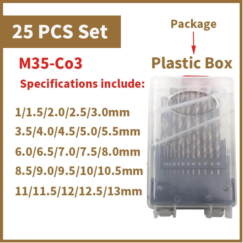 Kobalt High Speed Steel Spiralbohrer M35 Edelstahl Werkzeugset Bohrer Zubehör zum Bohren von Metall und Edelstahl