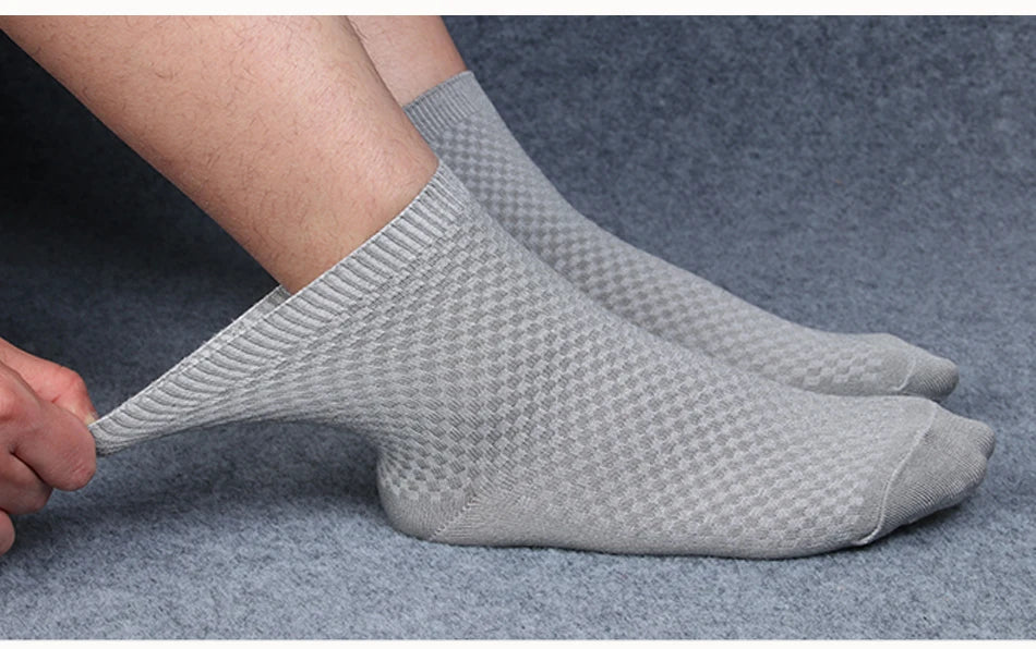 10 Pairs High Quality Bamboo Fiber Men's Socks Business Breathable Deodorant Compression Socks Men Long Big Size EUR 38-46.