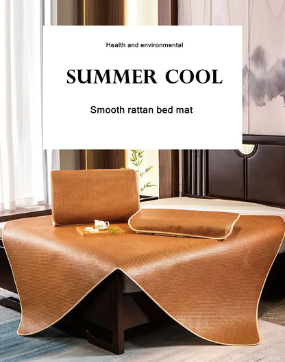 WOSTAR Summer bamboo rattan cooling mattress cool ice sleeping mat single double bed family cold sheet protection pad king size.