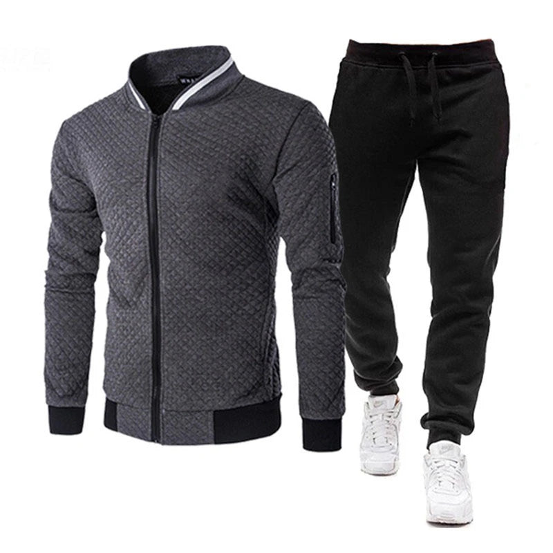 Mens Tracksuit Set Two Piece Tracksuit Men Sports Wear Fashion Colorblock Jogging Suit Autumn Winter Men Outfits Gym CLothes Men.