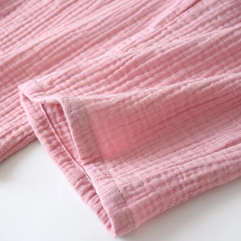 2025 japanisches Kimono-Set, 100 % Baumwolle, Pyjama, zweiteilig, Paar, Yukata, lockerer Herren- und Damen-Schweißdampfanzug, Heimservice-Set