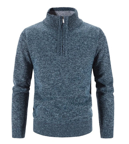 Winter Men's Fleece Thicker Sweater Half Zipper Turtleneck Warm Pullover Quality Male Slim Knitted Wool Sweaters for Spring.